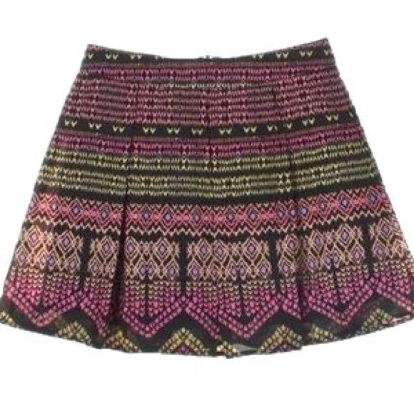 Flirty Tribal/Aztec-ish Multi-color Skater Skirt - Picture 1 of 5